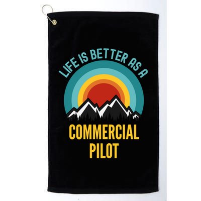 Life Is Better As A Commercial Pilot Funny Gift Golf Towel