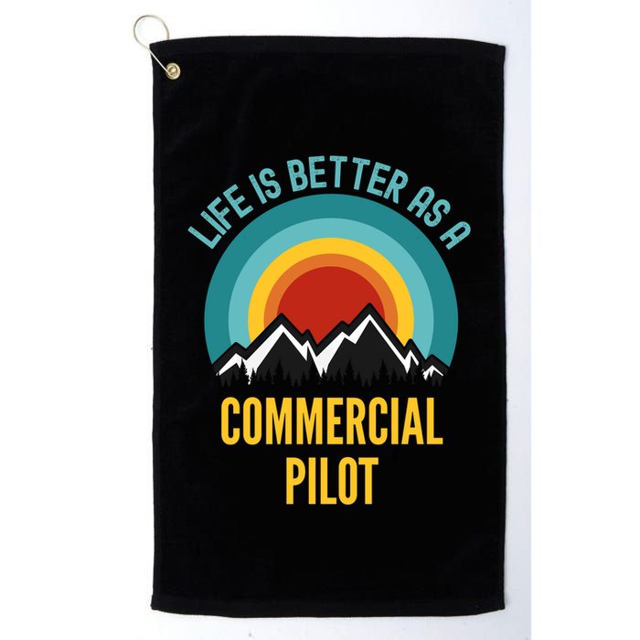 Life Is Better As A Commercial Pilot Funny Gift Golf Towel