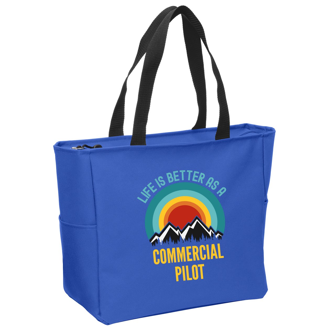 Life Is Better As A Commercial Pilot Funny Gift Zip Tote Bag