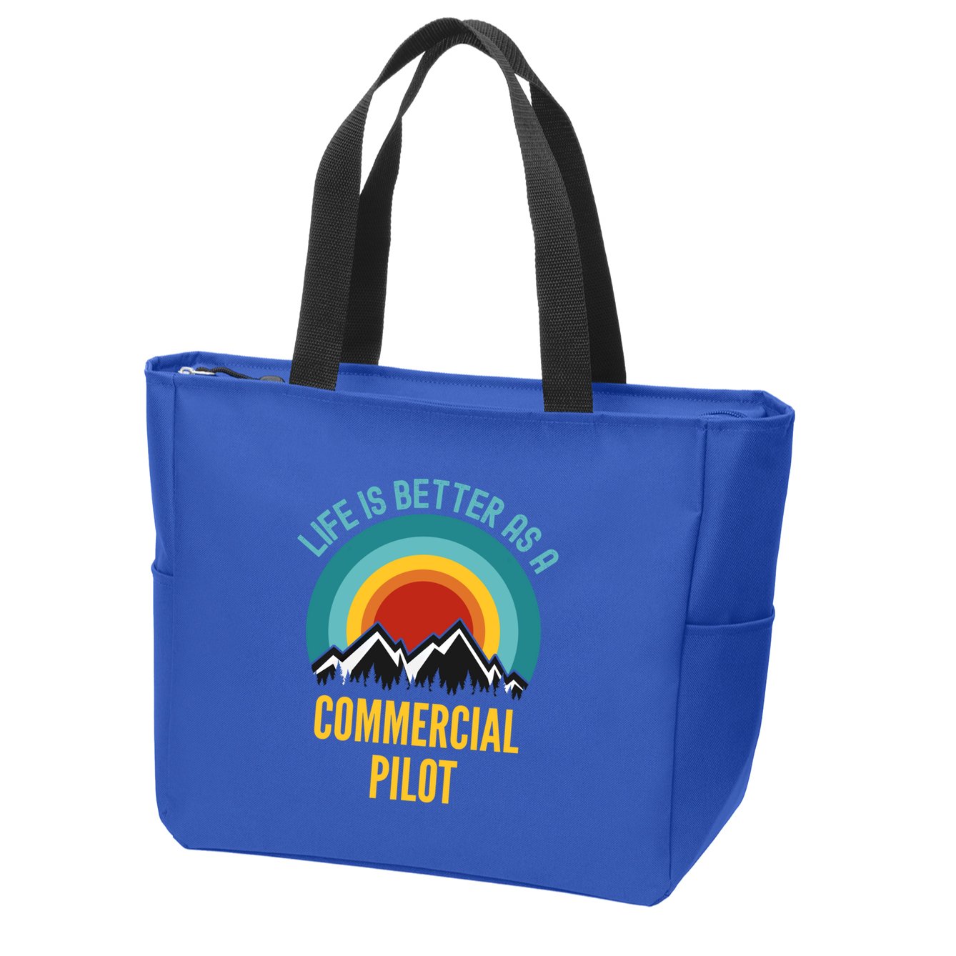Life Is Better As A Commercial Pilot Funny Gift Zip Tote Bag