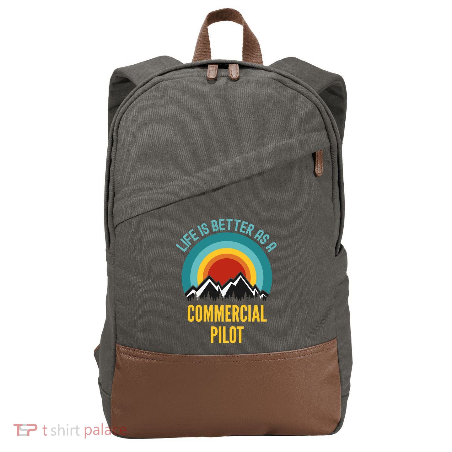 Life Is Better As A Commercial Pilot Funny Gift Cotton Canvas Backpack