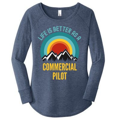 Life Is Better As A Commercial Pilot Funny Gift Women's Perfect Tri Tunic Long Sleeve Shirt