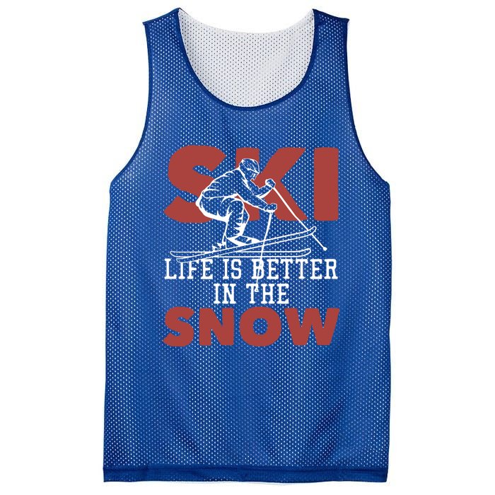 Life Is Better In The Snow Gift Mesh Reversible Basketball Jersey Tank