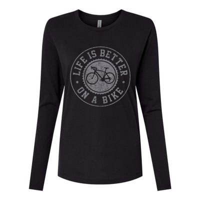 Life Is Better On A Bike Cycling Bicycle Cyclist Gift Womens Cotton Relaxed Long Sleeve T-Shirt