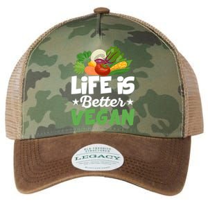 Life Is Better Vegan Funny Veganism Veggie Cool Gift Legacy Tie Dye Trucker Hat