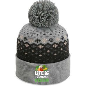 Life Is Better Vegan Funny Veganism Veggie Cool Gift The Baniff Cuffed Pom Beanie