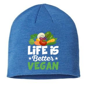 Life Is Better Vegan Funny Veganism Veggie Cool Gift Sustainable Beanie