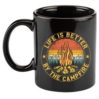 Life Is Better By The Campfire Camping Campfire Gift For Camper 11oz C Handle Ceramic Mug