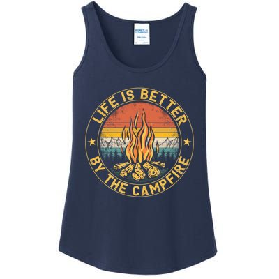 Life Is Better By The Campfire Camping Campfire Gift For Camper Ladies Essential Tank