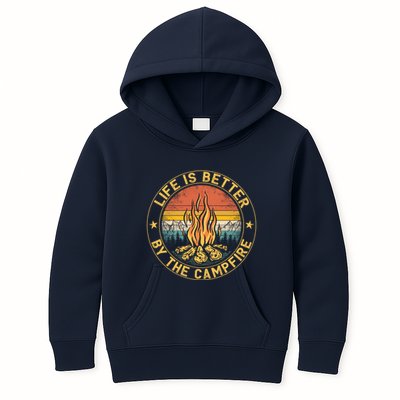 Life Is Better By The Campfire Camping Campfire Gift For Camper Kids Hoodie