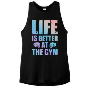 Life Is Better At The Gym Gift Ladies PosiCharge Tri-Blend Wicking Tank