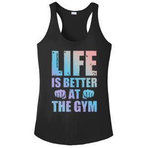 Life Is Better At The Gym Gift Ladies PosiCharge Competitor Racerback Tank