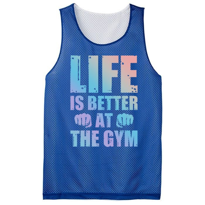 Life Is Better At The Gym Gift Mesh Reversible Basketball Jersey Tank