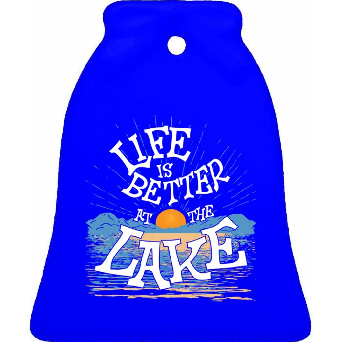 Life Is Better At The Lake House Summer Tops Decor Gift Ceramic Bell Ornament