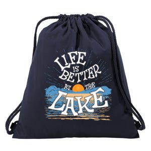 Life Is Better At The Lake House Summer Tops Decor Gift Drawstring Bag