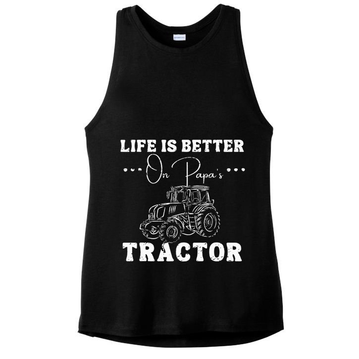 Life Is Better On Papas Tractor Ladies PosiCharge Tri-Blend Wicking Tank