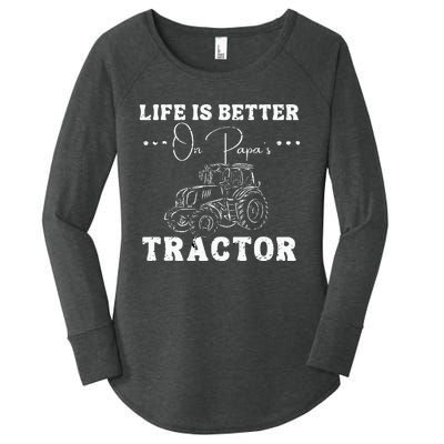 Life Is Better On Papas Tractor Women's Perfect Tri Tunic Long Sleeve Shirt