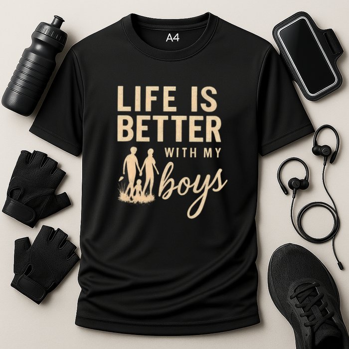 Life is Better with My Boys Cooling Performance Crew T-Shirt