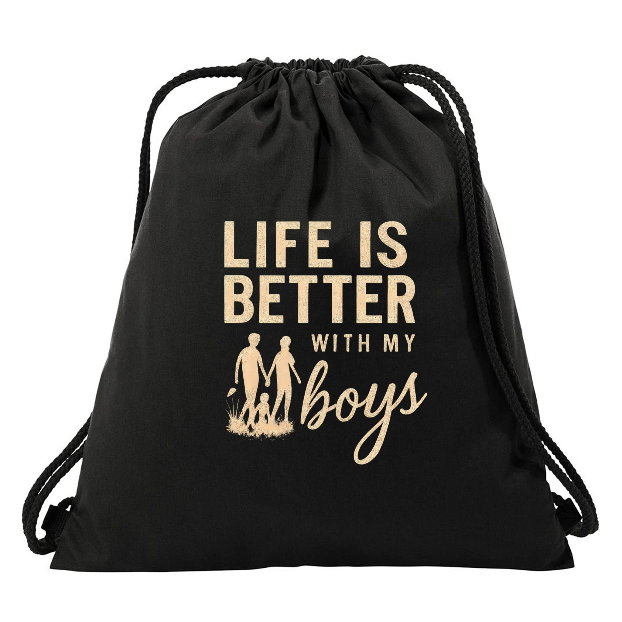 Life is Better with My Boys Drawstring Bag