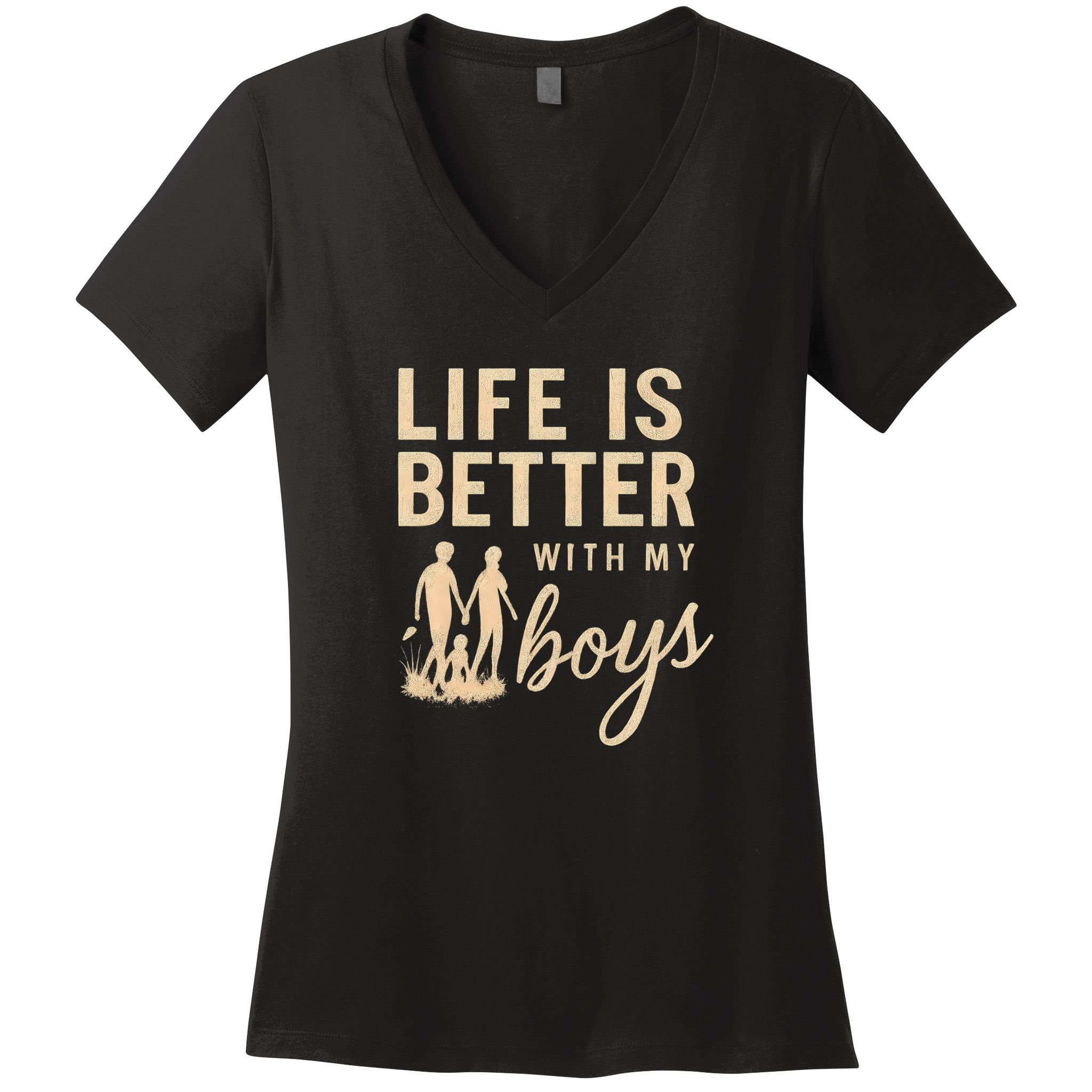 Life is Better with My Boys Women's V-Neck T-Shirt