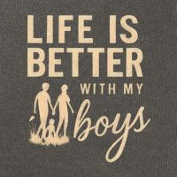 Life is Better with My Boys Cotton Canvas Backpack