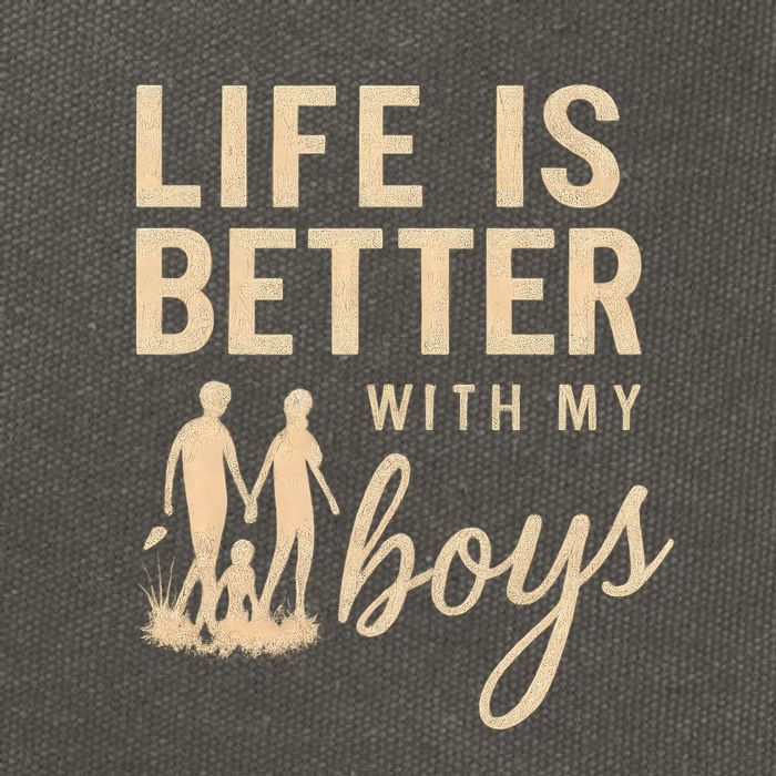 Life is Better with My Boys Cotton Canvas Backpack