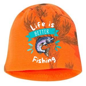 Life Is Better With Fishing Kati - Camo Knit Beanie