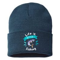 Life Is Better With Fishing Sustainable Knit Beanie