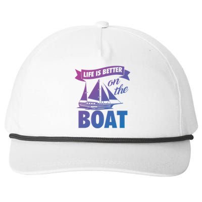 Life Is Better On The Boat Funny Lake Great Gift Snapback Five-Panel Rope Hat