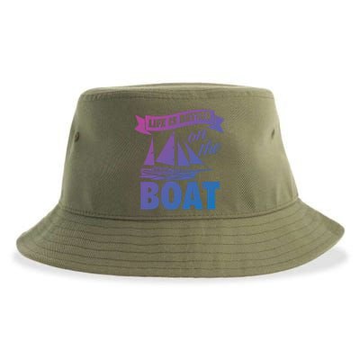 Life Is Better On The Boat Funny Lake Great Gift Sustainable Bucket Hat