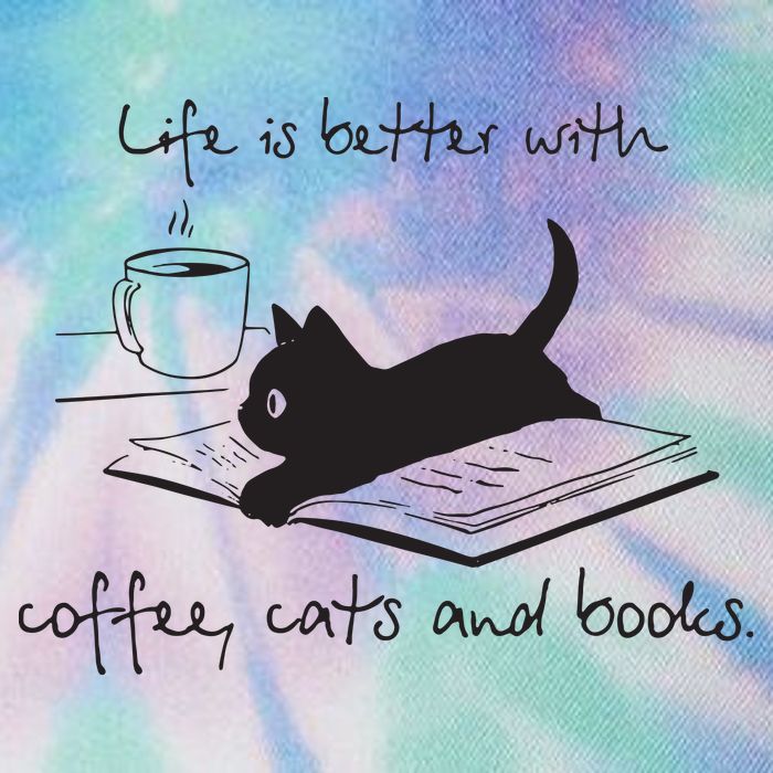 Life Is Better With Books Cats And Coffee Legacy Tie Dye Trucker Hat