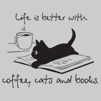 Life Is Better With Books Cats And Coffee Tie-Dye T-Shirt