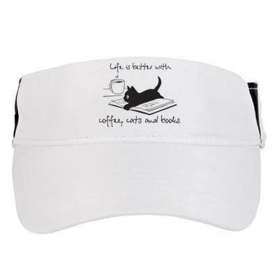 Life Is Better With Books Cats And Coffee Adult Drive Performance Visor