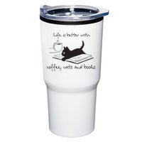 Life Is Better With Books Cats And Coffee Tumbler