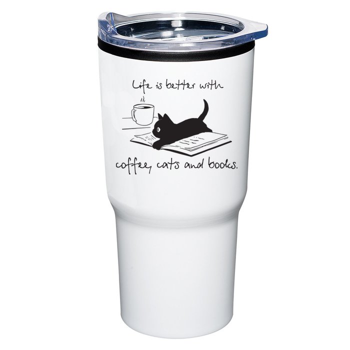 Life Is Better With Books Cats And Coffee Tumbler
