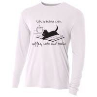 Life Is Better With Books Cats And Coffee Cooling Performance Long Sleeve Crew