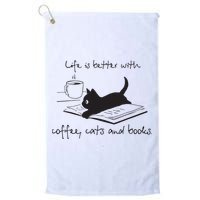 Life Is Better With Books Cats And Coffee Golf Towel