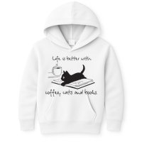 Life Is Better With Books Cats And Coffee Kids Hoodie