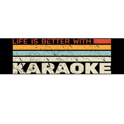 Life Is Better With Karaoke Vintage Microphone Music Singer Bumper Sticker