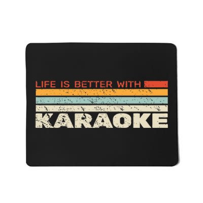 Life Is Better With Karaoke Vintage Microphone Music Singer Mousepad