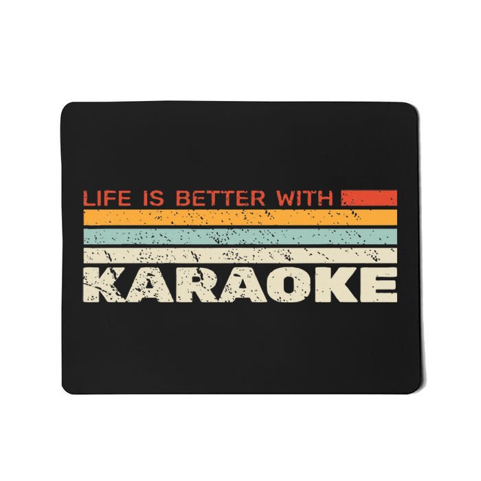 Life Is Better With Karaoke Vintage Microphone Music Singer Mousepad