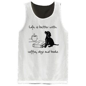 Life Is Better With Coffee Dogs and Books Mother's Day Mesh Reversible Basketball Jersey Tank