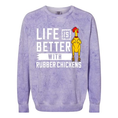 Life Is Better With Rubber Chickens Screaming Costume Colorblast Crewneck Sweatshirt