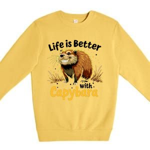 Life Is Better With Capybara Premium Crewneck Sweatshirt