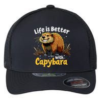 Life Is Better With Capybara Flexfit Unipanel Trucker Cap