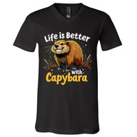 Life Is Better With Capybara V-Neck T-Shirt