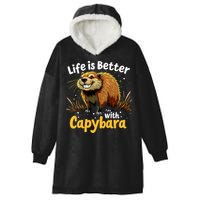Life Is Better With Capybara Hooded Wearable Blanket