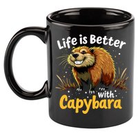 Life Is Better With Capybara 11oz C Handle Ceramic Mug