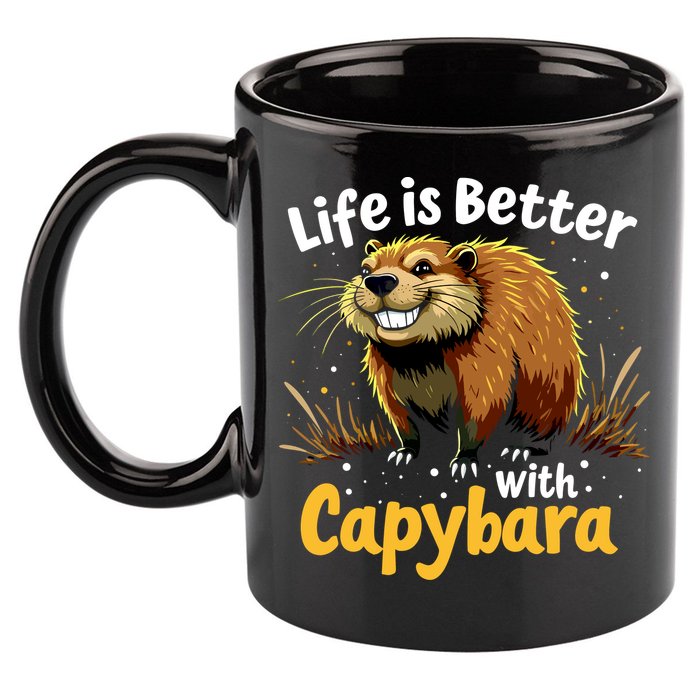 Life Is Better With Capybara 11oz C Handle Ceramic Mug