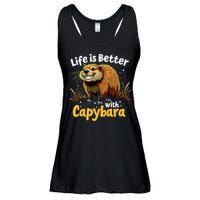 Life Is Better With Capybara Ladies Essential Flowy Tank